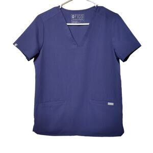 Figs Women's Sz S Navy Casma Three Pocket Scrub Top FW1100